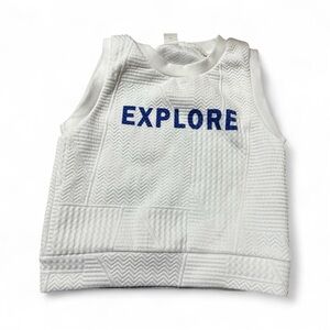 ‘Explore’ Blue White Logo Light Sweater Tank Vest Boy’s 2-3Y (VG)
